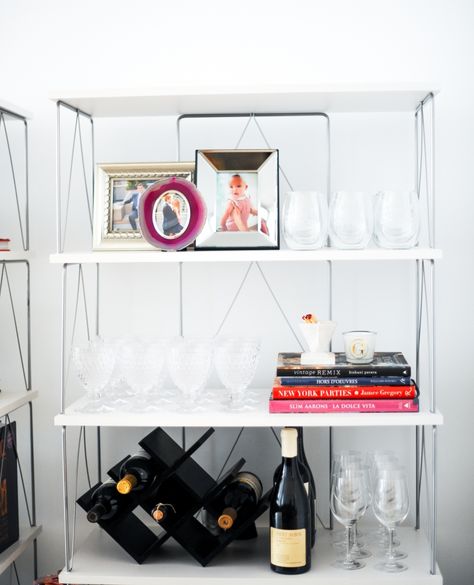 Dining Room: Display Shelves - Fashionable Hostess Dining Room Display, Havens Kitchen, Fashionable Hostess, Old Apartments, New York City Apartment, Apartment Tour, Etagere Bookcase, Room Display, Low Shelves