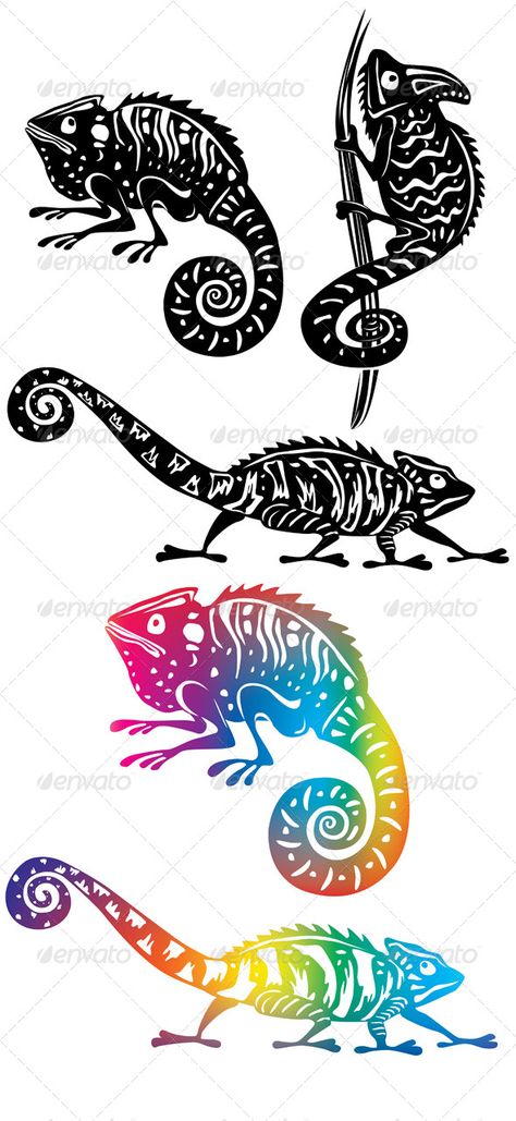 Chameleons Chameleon Stencil, Chameleon Silhouette, Chameleon Tattoo, Birthday Tattoo, Blank Business Cards, Vector Graphics Design, Animal Symbolism, Unique Tattoo, Animal Silhouette