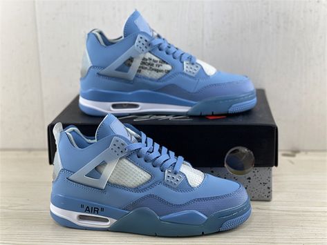 Jordan 4 Bleu, Jordan 4 Blue, Fire Shoes, Nike Shoes Girls, Blue Jordans, Jordan Shoes Girls, Jordan Shoes Retro, Pretty Shoes Sneakers, Shoes Sneakers Jordans