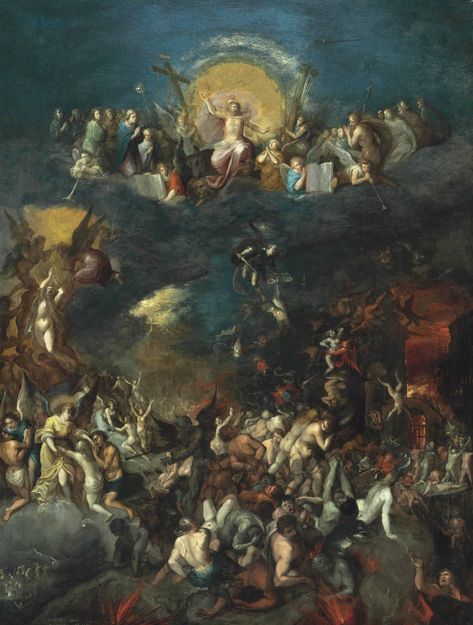 Frans Francken "The Last Judgment", 1606 The Last Judgement, The Last Judgment, Dark Visions, History Painting, Baroque Art, Cosmic Horror, Oil Painting Reproductions, Art Masters, Catholic Art