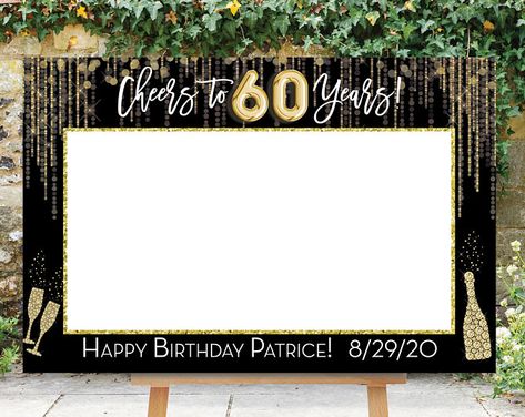 Sell 40th Birthday Photo Booth Ideas, 50th Anniversary Photo Booth, Cadre Photo Booth, 40 Birthday Signs, Birthday Boards, Selfie Frame, Ballon Party, Gold Printable, Photo Frame Prop