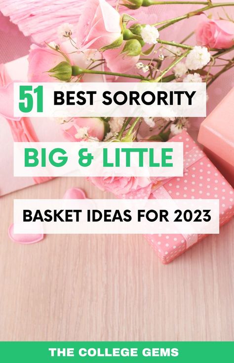 sorority big little basket ideas Gifts For Sorority Sisters, Sorority Sister Gifts, Big Little Basket Ideas Sorority Crafts, Sorority Gift Ideas, Big Sister Sorority Gifts, Sorority Gift Baskets, Sorority Big Little Reveal Theme, Sorority Little Gifts, Sorority Gifts Diy