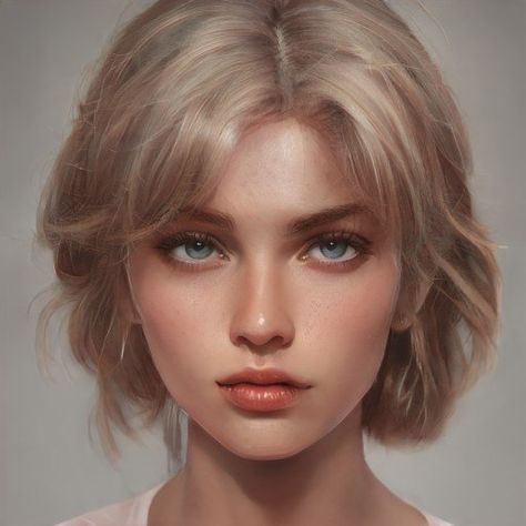 Blonde Hair Characters, Blonde Brown Eyes, Character Inspiration Girl, Blonde Hair Brown Eyes, Story Love, Blonde Hair Girl, Brown Eyed Girls, Digital Portrait Art, Face Characters