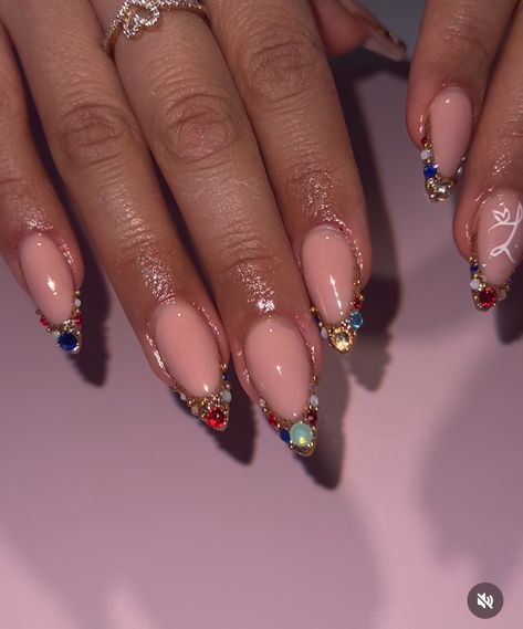 Simple Rhinestone Nails Designs, Gel Toe Nails, Romantic Nails, Drip Nails, Acrylic Nails Coffin Pink, Gem Nails, Short Acrylic Nails Designs, Fire Nails, Funky Nails