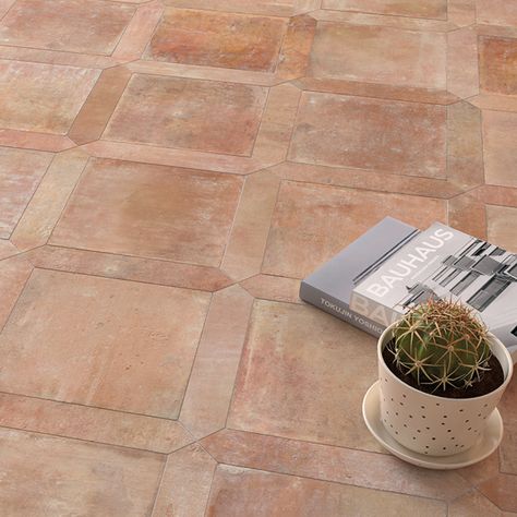 Terracotta Tile Floor, Terracotta Floor Tiles, French Terracotta, Statement Tiles, Mandarin Stone, Orange Tiles, Terracotta Floor, Spanish Tile, Sopot