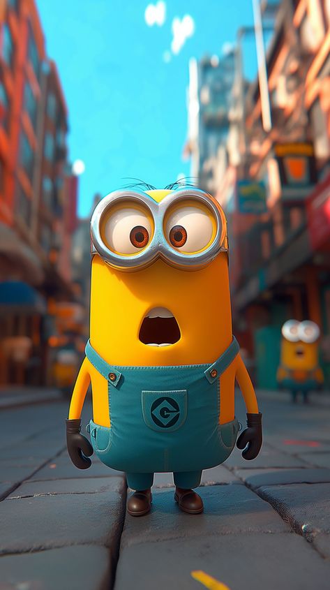 Surprised Minion in the City Cute Wallpapers Cartoon, Minions Pics, Minion Wallpaper Hd, Minions Movie Characters, Minion Rock, Minion Photos, Roblox Promo Codes, Minions Minions, Christmas Wallpaper Hd