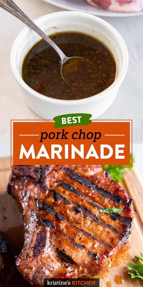 Pork Marinades, Pork Chops Marinade, Pork Chops On The Grill, Easy Pork Chop Marinade, Grill Favorites, Best Pork Chop Marinade, Marinade Pork, Pork Chop Marinade Recipes, Pork Chop Marinade