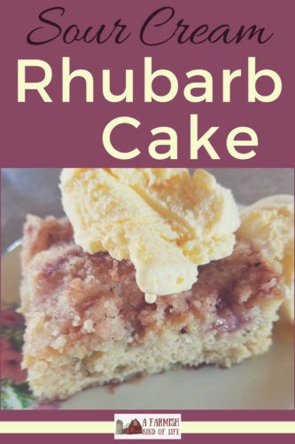 Sour Cream Rhubarb Cake tastes like heaven on the homestead with its thick rhubarby batter and streusel topping. Sure to become a favorite at your house! Chicken Butchering, Rhubarb Cake Recipes, Make Sour Cream, Rhubarb Muffins, Rhubarb Desserts, Rhubarb Cake, Sour Cream Recipes, Sour Cream Cake, Round Pen