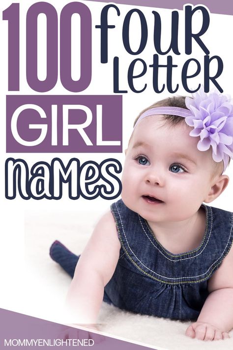 Looking for a pretty 4 letter girl name? These baby name options include nature, unisex, and biblical girl name options that you'll find gorgeous. We think you'll find the perfect name for your baby girl here. #babynames #girlnames #mommyenlightened 4 Letter Girl Names, 4 Letter Names, Biblical Girl Names, Birth Prep, Pregnant Mommy, Babies Names, Nature Names, Girl Dog Names, Middle Names For Girls