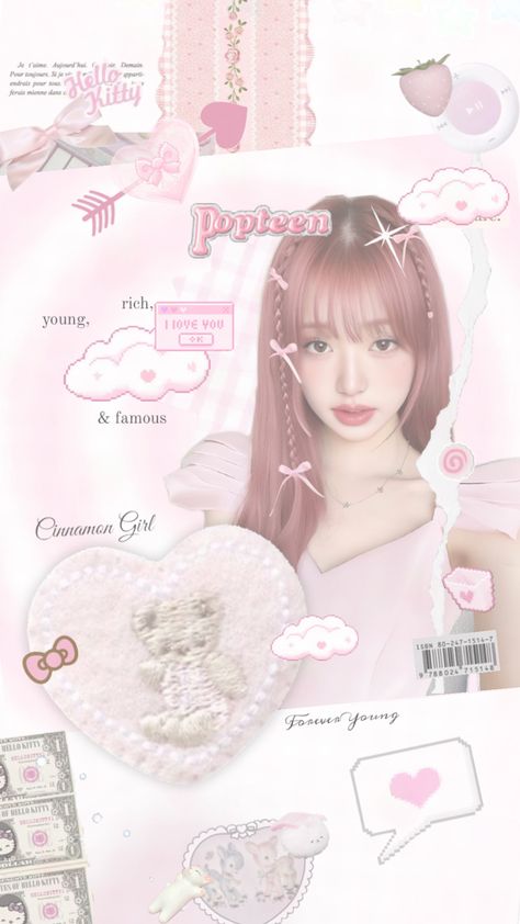 #wonyoung #pink #ive #aesthetic #izone #hellokitty #fyp Wonyoung Pink, Ive Aesthetic, K Wallpaper, Iz One, Kpop Wallpaper, Self Improvement Tips, Pink Wallpaper, Pink Aesthetic, Glow Up?