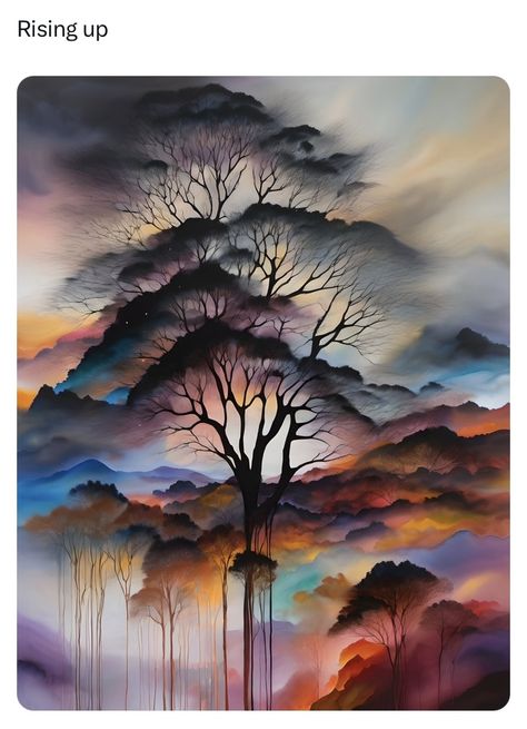 Sonia Lera Preston Painting, Watercolor Art Landscape, Fantasy Drawings, Call Art, Watercolor Lessons, Landscape Art Painting, Flower Art Images, Tree Art, Modern Art Abstract