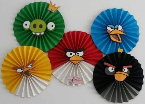 Sports Day Decoration, Student Crafts, Paint Chip Art, Angry Birds Cake, Angry Birds Party, Ideas Cumpleaños, Middle School Art Projects, Carnival Themed Party