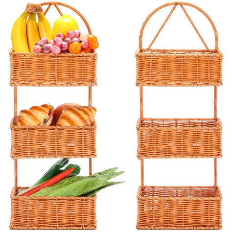 PRICES MAY VARY. Package Inclusion and User Convenience: each package comes along with 2 fruit basket stands, offering flexibility in organizing your kitchen, bathroom, garden, villa residences and maximizing shelf capacity; The design provides you with a tidy and orderly storage space and conveniently takes items out of the fruit basket; This 3 tier basket stand ensures you enjoy a well regulated home space always Dimension and Versatile Usage: sized at approx. 22.05 x 8.27 x 4.72 inches, this Tiered Fruit Stand, 3 Tier Basket Stand, Fruit Organization, Vegetables Display, Tiered Basket Stand, Diy Kitchen Hacks, Hanging Fruit Basket, Tiered Fruit Basket, Basket Stand