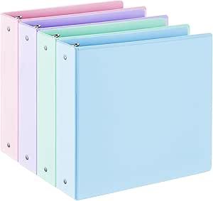 2'' 3-Ring-Binder with Pockets, 450 Sheets Capacity, 2 inch Binders fits 11" x 8.5" US Letter Size, Assorted 4 Pastel Colors - Ideal for School, Office, and Home Use (2 inch) 2 Inch Binder, Supplies Aesthetic, School Binder, Amazon Business, 3 Ring Binders, Ink Toner, 6th Grade, Office Products, Ring Binder