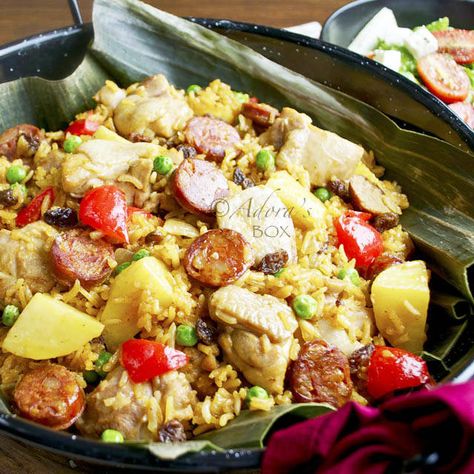 Arroz Valenciana Recipe 3 Valenciana Recipe, Filipino Rice, Milk Rice, Chicken Chorizo, Grain Recipes, Paella Valenciana, Spanish Dishes, Rice Dish, Filipino Dishes