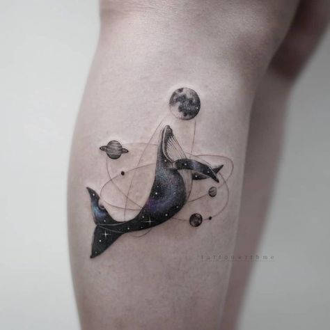 Orca Tattoo, Whale Tattoo, Dolphins Tattoo, Tier Tattoo, Universe Tattoo, Petit Tattoo, Tattoo Back, Whale Tattoos, Ocean Tattoos