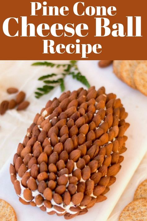 Pinecone Cheeseball Recipe, Pine Cone Cheese Ball, Classic Cheese Ball, Cheese Snack, Cheese Ball Recipe, Best Christmas Recipes, Cheese Ball Recipes, Cheese Appetizers, Finger Food Appetizers