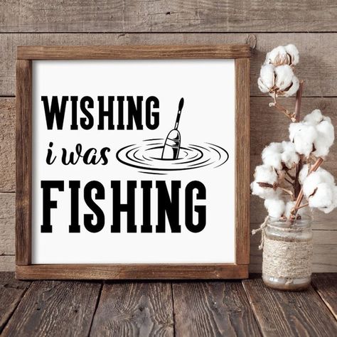 Wishing I Was Fishing Hand-crafted Wood sign Fishing Signs Wooden Diy, Fishing Signs Wooden, Signs Wooden Diy, Fishing Signs, Fishing Decor, Reuse Recycle, Handcrafted Wood, Wood Wood, Happy Family