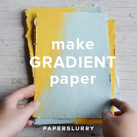 Make Gradient Paper! A Creative Hand Papermaking Technique | Paperslurry Recycled Paper Crafts, Handmade Paper Art, Newspaper Crafts, Diy Bricolage, Diy Papier, Origami Tutorial, Handmade Books, Scrap Paper, Personal Project