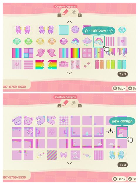 Acnh Carebear Design, Pastel Kidcore Animal Crossing, Acnh Rainbow Path, Acnh Pastel Codes, Pastel Kidcore Acnh, Anch Kidcore, Acnh Kidcore Codes, Kawaii Acnh, Acnh Pathways