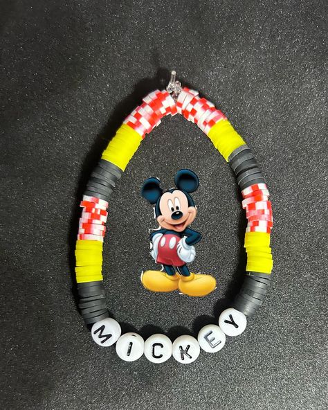 Mickey Mouse (Mickey Mouse Clubhouse) Heishi Bracelet #handmadebracelet #heishibracelets #beadedbracelets #bracelets #personalizedbracelets #personalizedbracelet #mickeymouseclubhouse #mickeymousefriends #mickeymouse #mickeymouseclub #minniemouse #minniemousebracelet #mickeymousebracelet #mickeymousebracelets Pony Bead Bracelets, Heishi Bracelet, Mickey Mouse Club, Beads Bracelet Design, Mickey Mouse Clubhouse, Bracelet Design, Bracelet Ideas, Mickey Mouse And Friends, Mickey And Minnie