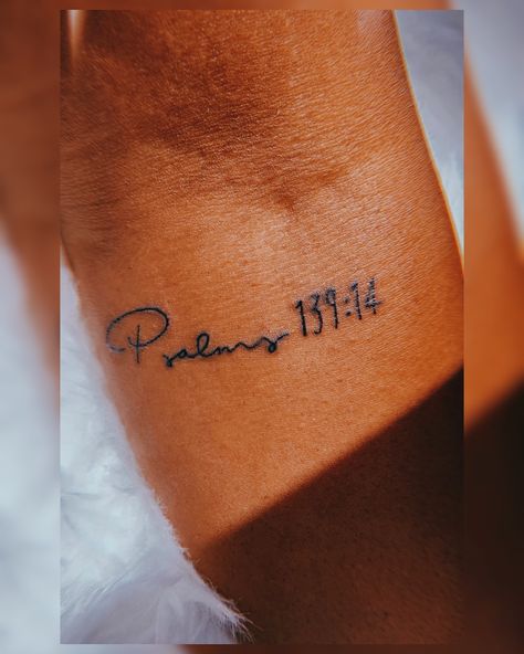 Psalms 139:14 tattoo Psalm 139:13-14 Tattoo, Psalms 139:14 Tattoo, Psalm 139:14 Tattoo, Psalm 139 Tattoo, Psalms Tattoo, Christian Versus, Psalm Tattoo, Faith Cross Tattoos, Bestie Tats