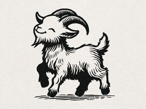 Cute Goat Illustration, Goat Vector, Goat Illustration, Farm Animal Art, Style Graphique, Visuell Identitet, Cute Goats, Contemporary Graphic, Graphic Design Elements