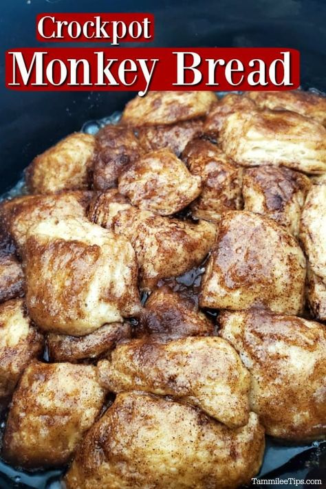 Monkey Bread Crockpot, Crock Pot Monkey Bread, Crockpot Monkey Bread, Refrigerator Biscuits, Easy Monkey Bread, Monkey Bread Recipe, Slow Cooker Bread, Crockpot Dessert Recipes, Frozen Bread Dough