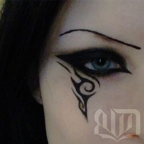 Amazing Eyeliner Looks, Warrior Eyeliner, Cybergoth Eyeliner, Alternative Graphic Liner, Barbed Wire Eyeliner, Spiky Eyeliner, Skull Eyeliner, Gothic Graphic Eyeliner, Swirly Eyeliner