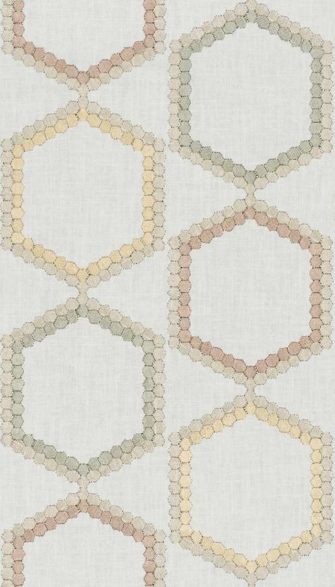 Geometric embroidery created with two-tone hexagons, this contemporary design has a pleasing allover pattern. Geometric Embroidery Designs, Geometric Embroidery, Textile Pattern Design, Prayer Rug, Fabric Inspiration, Logo Collection, Crewel Embroidery, Potpourri, Border Design