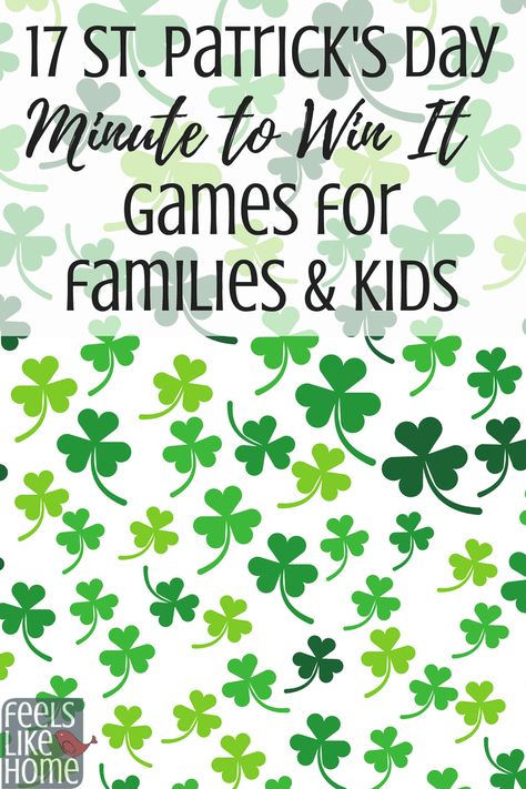 St Patricks Day Games, Easy Games For Kids, Games For Kids Classroom, St Patricks Day Crafts For Kids, Games For Children, St Patrick Day Activities, Minute To Win, Food Candy, Minute To Win It Games