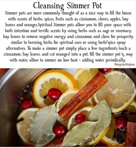 Cleansing Simmer Pot, Simmer Pot Recipes, Stove Top Potpourri, Kitchen Witch Recipes, Potions Recipes, Potpourri Recipes, Simmer Pot, House Smell Good, Kitchen Witchery