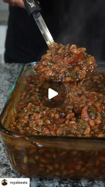 FoodHQ on Instagram: "Let’s bring a good side dish to dinner with these BBQ Jerk Baked Beans!🫘🔥  🎥 By: @royaleeats   Grocery List: Red Bell Pepper Green Bell Pepper Sweet Onion Garlic Cloves Ground Beef 80/20 Beef Smoked Sausage  Vegetarian Baked Beans Jerk Seasoning Paste Ketchup Brown Sugar Honey Worcestershire Sauce  Yellow Mustard Apple Cider Vinegar  Ground Cinnamon" Baked Beans With Hamburger, Beef Smoked Sausage, Kielbasa Sausage Recipes, Vegetarian Baked Beans, Bbq Baked Beans, Bbq Beans, Baked Bean Recipes, Vegetarian Bake, Jerk Seasoning