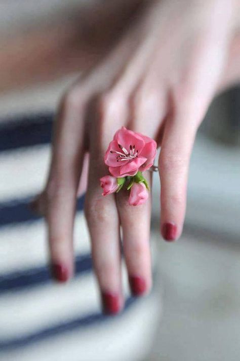 Prom Rings, Cherry Blossom Ring, Corsage And Boutonniere, Corsage Prom, Prom Flowers, Wrist Corsage, Floral Jewellery, Ring Finger, Flower Ring