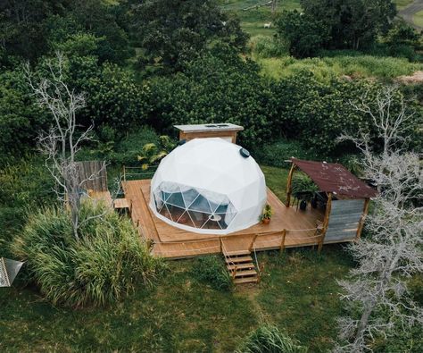 Luxury Glamping Dome w/ Outdoor Bathtub Tent Platform, Tiny House Village, Outdoor Bathtub, Bubble House, Glamping Resorts, Outdoor Tub, Dome Home, Go Glamping, Luxury Glamping