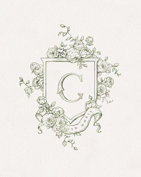 Floraison Design Co. on Instagram: “I know you’re not supposed to play favorites when it comes to client projects, but I really, *really* love this crest created as a submark…” New Branding, Wedding Crest, Illustration Botanique, Dream Client, Wedding Logos, New Logo, Wedding Stationary, A Dream, Wedding Cards