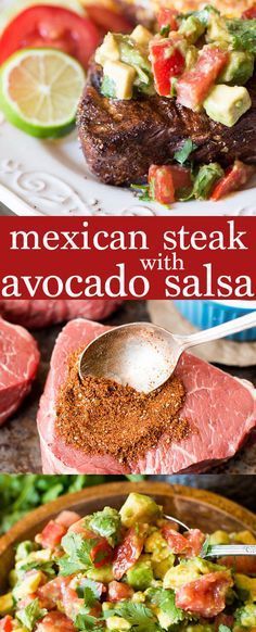 An easy spice blend makes this Mexican steak a quick, healthy dinner solution. Top with cream avocado salsa for a family-friendly Paleo and Whole30 recipe idea! Gluten free, dairy free, sugar free, grain free. Mexican Steak, Whole30 Recipe, Grill Steak, Cook Steak, Quick Healthy Dinner, Avocado Salsa, Recipe 30, Paleo Dinner, Quick Healthy