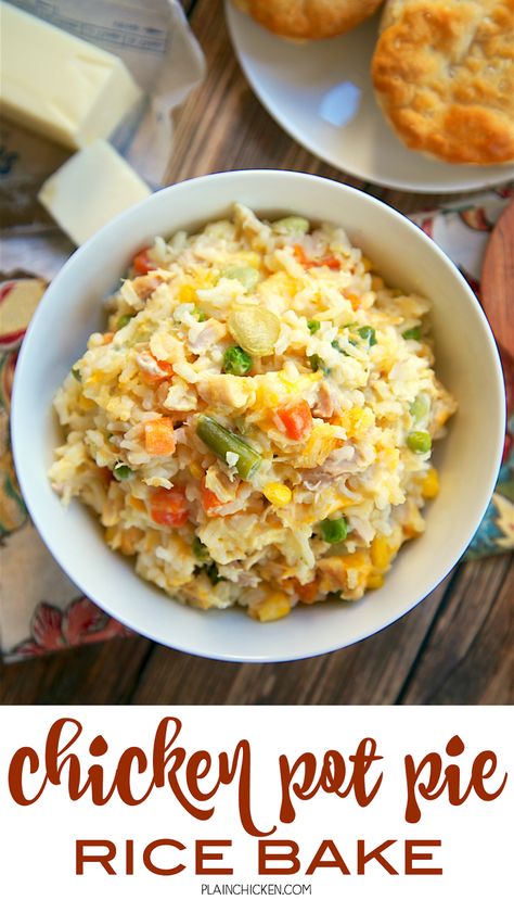 Casserole Sides, Chicken Mixed Vegetables, Rice Casseroles, Veggie Casseroles, Chicken Sour Cream, Easy Casserole Dishes, Rice Bake, Chicken Pot Pie Casserole, Pantry Recipes