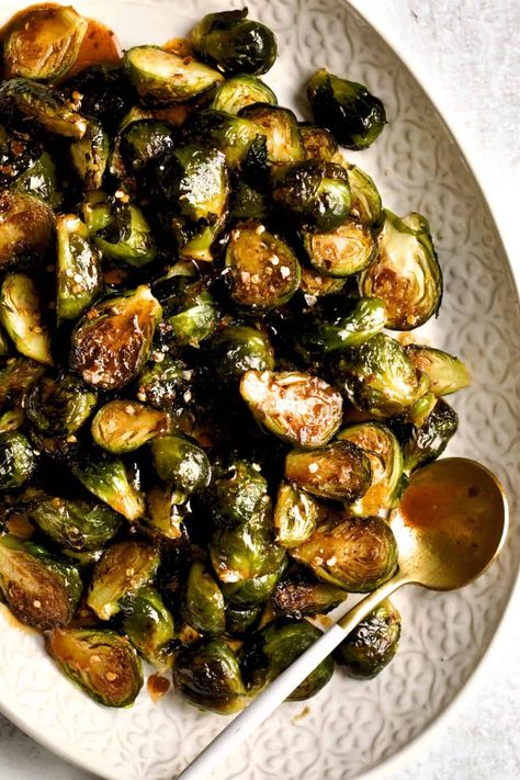 Longhorn Brussel Sprouts Recipe, Honey Brussel Sprouts, Yummy Vegetables, Crispy Brussels Sprouts, Crispy Brussel Sprouts, Longhorn Steakhouse, Savory Sides, Perfect Roast Chicken, Easy Mashed Potatoes