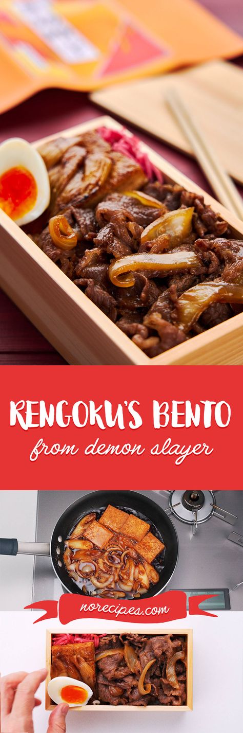 How to make the beef bento(Gyunabe Bento) that Demon Slayer Rengoku scarfs down on the Mugen Train in real life. Demon Slayer Recipes, Demon Slayer Food Recipes, Demon Slayer Bento, Fictional Recipes, Demon Slayer Food, Anime Recipes, Foreign Cuisine, Beef Hotpot, College Lunch