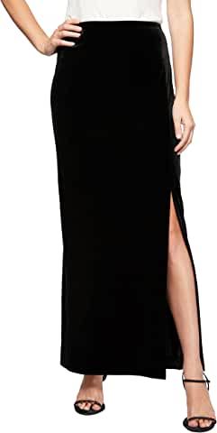 Amazon.com: Skirts For Women Long Velvet Skirt, Womens Long Skirt, Evening Blouses, Elastic Skirt, Long Maxi Skirt, Column Skirt, Alex Evenings, Velvet Blouses, Long Maxi Skirts