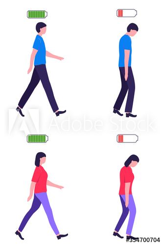 Set with young man and woman exhausted character with low battery red color and with high full level energy battery green. Low battery conceptual illustration. Vector illustration of a flat design. #AD , #battery, #character, #color, #red, #exhausted Conceptual Illustration, Low Battery, Design Ad, Fun Design, Illustration Vector, Flat Design, Designs To Draw, Red Color, Stock Vector