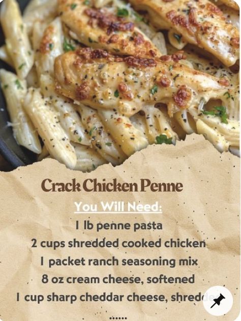 Shredded Cooked Chicken, Chicken Penne, Cooking Chicken To Shred, Cooked Chicken, Penne Pasta, Chicken Dishes Recipes, Chicken Dinner Recipes, Quick Recipes, Me Time