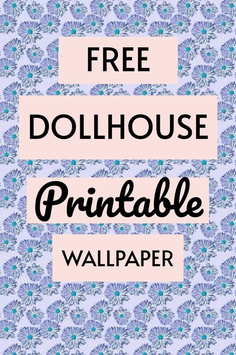 Miniature dolls house wallpaper to print at home Paper Doll House Printable Templates Dollhouse Furniture, 1 12 Scale Miniatures Printables Free, Wallpaper To Print, Printable Dollhouse Wallpaper, Maileg House, Dollhouse Renovation, Mini Daisies, Daisies Wallpaper, Printable Wallpaper