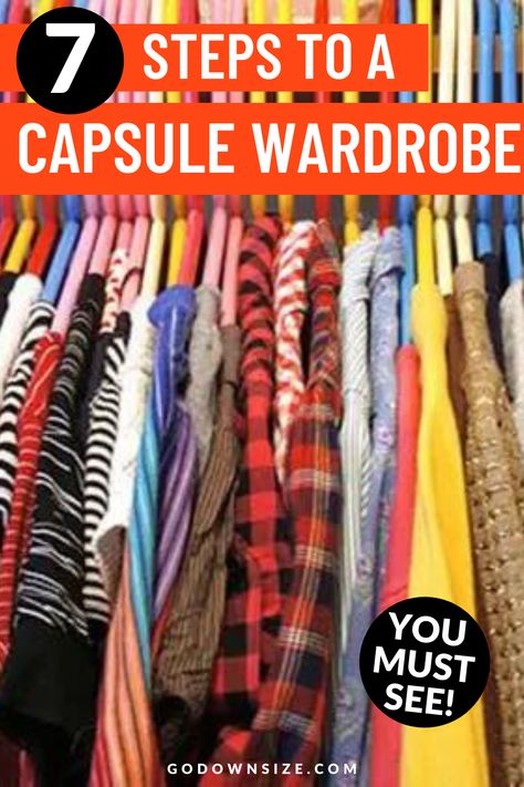 We've got 7 super easy steps to help you know exactly how to downsize your wardrobe by creating a capsule wardrobe. Simplify your closet, your small living space, and even your life by getting organized and downsizing! Downsize Wardrobe, Downsizing House, How To Downsize, Downsizing Tips, Creating A Capsule Wardrobe, Small Space Hacks, Small Living Space, Mini Apartments, Organizational Hacks