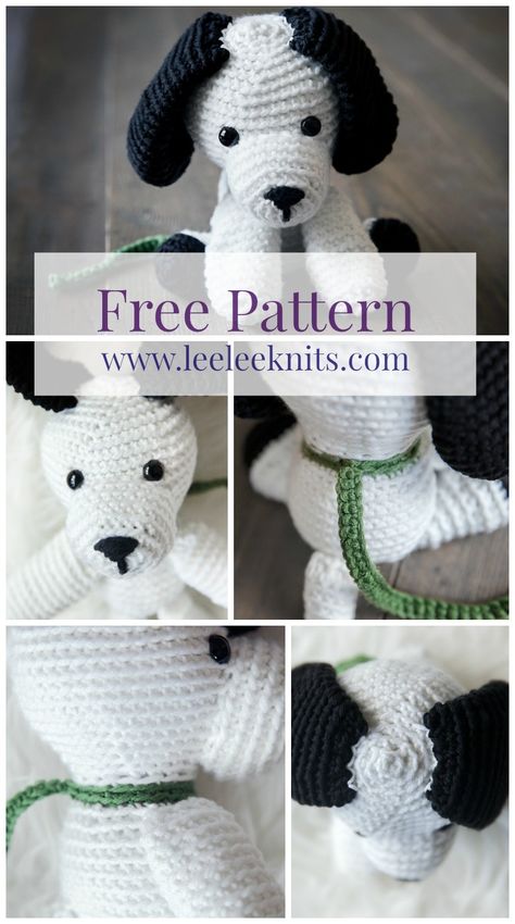 Free Crochet Puppy Pattern - Includes Leash! - Leelee Knits Crochet Puppy Pattern, Crochet Puppy, Puppy Pattern, Free Puppies, Crochet Dog Patterns, Crochet Toys Free, Crochet Animals Free Patterns, Crochet Amigurumi Free, Crochet Animal Patterns