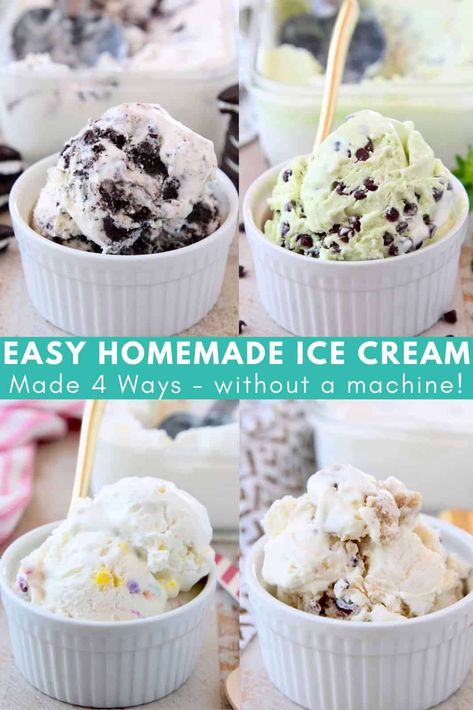 No Turn Ice Cream Recipes, Air Fryer Dinners, Frozen Deserts, Best Homemade Ice Cream, Ice Cream Recipes Machine, Easy Homemade Ice Cream, Ice Cream Flavor, Easy Ice Cream Recipe, Ice Cream Mix