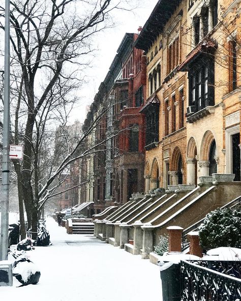 Snowy New York Aesthetic, Brooklyn Aesthetic, Christmas In New York Aesthetic, Fictional City, Snow City, York Aesthetic, Cosy Christmas, Snowy Day, Be Safe