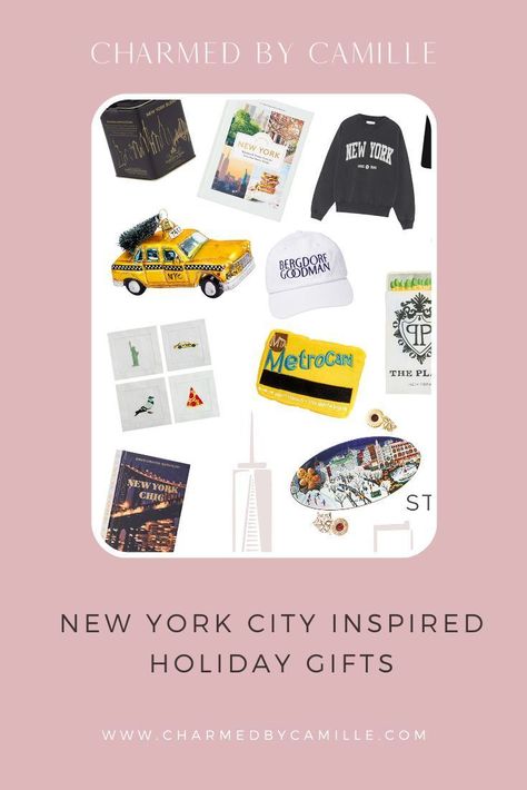 Love the big apple and want to bring a little bit of the big city to everyone on your list? Charmed By Camille is sharing her holiday gift guide of 14 gift ideas that are inspired by NYC! Visit the blog for the full shopping guide and follow for more 2023 holiday gift ideas, shopping guides, and gift ideas for her. Nyc Visit, Outfit Inspiration Women, The Big City, Gift Ideas For Her, Holiday Gift Ideas, The Big Apple, Christmas Gift Guide, Big City, Big Apple