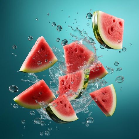 Beautiful splash water with watermelon Watermelon Splash, Blender Tutorial, Graphic Resources, Watermelon, Phone Wallpaper, Water, Photography, Design